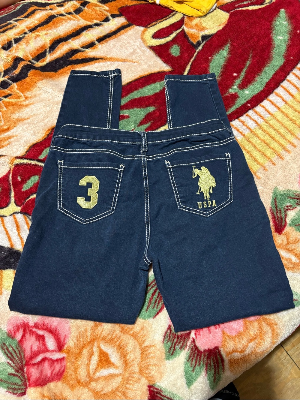Polo by Ralph Lauren Navy Overalls with Yellow Embroidery
